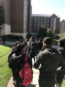 Students on West Chester University campus
