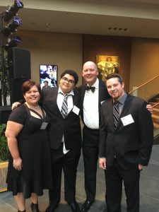 Jonah Woods at the Kimmel Center with his teachers; Henshaw, Fesnak and McGavin.