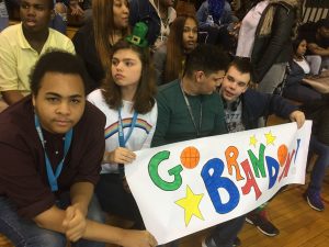 Academy March Madness fans with Go Brandon sign