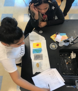 students collaborating on "Healthy Sneaker" Project