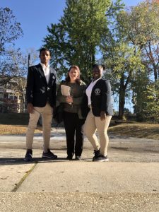 Mrs. Arnold and our student ambasadors, Sherika Stennett and Tyson Harrington visited Anna L. Lingelbach School