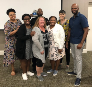 (Roxborough School Counselors with the team from Department of Behavioral Health and Intellectual disAbility Services (DBHIDS) and tMHFA trainers in Orlando, FL.)
