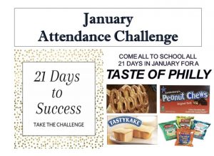 January Attendance challenge Taste of Philly flyer