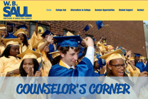 screenshot from the home page of the counselor's corner