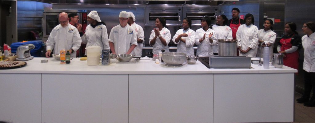 Students Cooking for Dr. Hite and Mayor Kenney