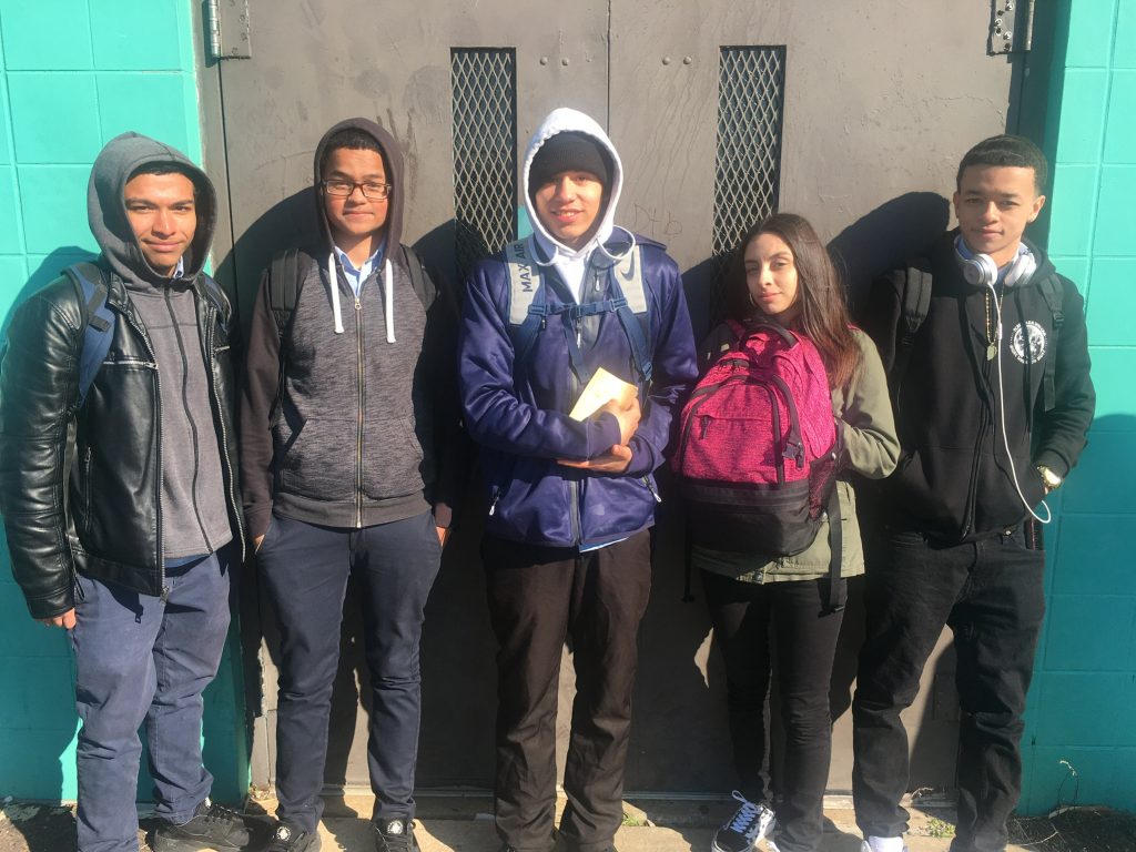 students outside