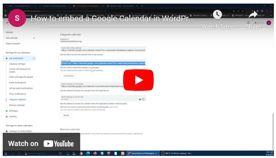 How to embed a Google Calendar in WordPress