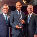 Dr. Hite holding his award at WHYY