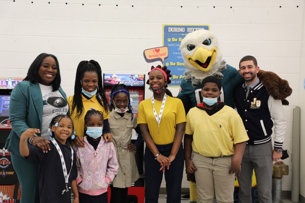 Barry Elementary School, Philadelphia Eagles and American Dairy Association North East Celebrate National School Breakfast Week