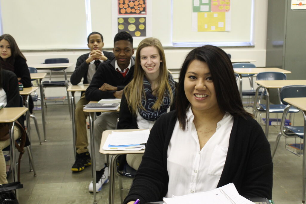 High school students in classroom