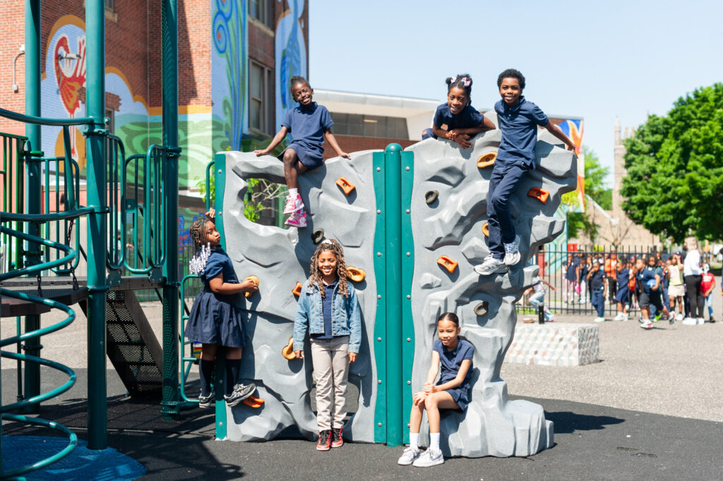 kids on jungle gym