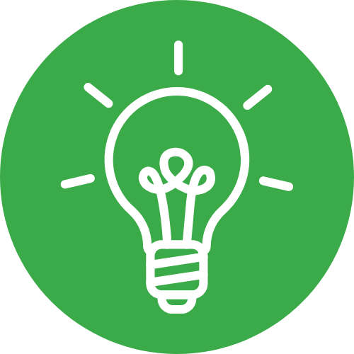 Civic engagement icon – glowing light bulb
