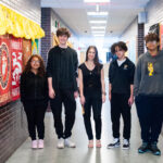 High School students in hallway