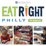 Eat Right Philly Logo with 3 images of students eating