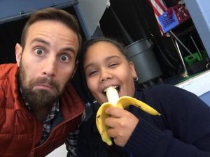 Mr. Berretta and student making silly faces